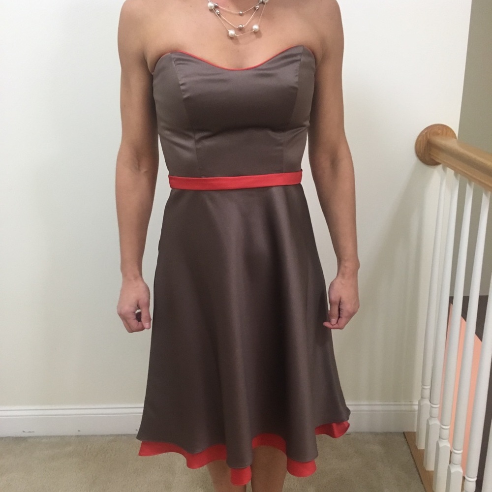 Mocha and persimmon dress